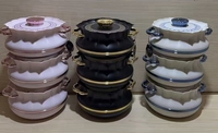 Nouvel ensemble de casseroles isothermes de luxe au design pétale 2,2L 2,8L 3,5L, chauffe-plats gaufré pour la restauration aux États-Unis et au Canada