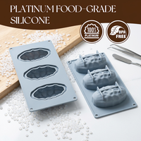 Moule à gâteau en silicone SILIKOLOVE Factory à 3 cavités en forme de noix, LFGB 100% qualité alimentaire, platine antiadhésif, sans BPA, pour mousse et gâteaux