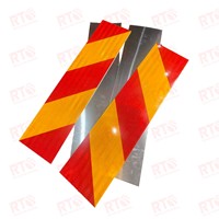 Pegatinas Reflectantes Amarillas y Rojas para Camiones con Marca E, Chevron ECE 104R, Autoadhesivas, Impresión por Serigrafía, Película Reflectante para Vehículos