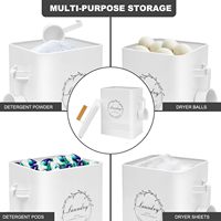 Conteneur de lessive pour l'organisation et le rangement de la buanderie, support blanc pour dosettes, distributeur de perles de lessive