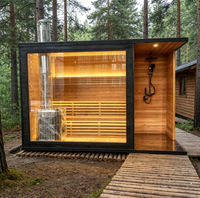 Sauna extérieur moderne en bois pour 2 à 6 personnes, cabine de sauna sèche et humide, sauna infrarouge lointain pour villa, hôtel, jardin, usage commercial
