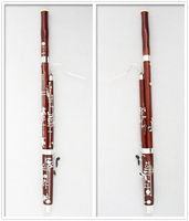 FBN-300 C Basson en Clé de Do Majeur en Érable, Vernis Acajou, Clés à Rouleaux Argentées, Semi-Professionnel, pour Orchestre et Étudiant, Instrument à Vent en Bois