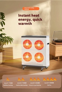 Ánh sáng màu xám 4-burner Cube Quạt điện nóng tối đa nhiệt cá nhân không gian nóng với Thì Thầm yên tĩnh Công nghệ vật liệu kim loại - Product Image 2