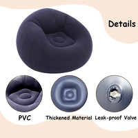 Canapé gonflable pliable portable en PVC, chaise gonflable pour salon, camping en plein air, chaise longue de plage pratique