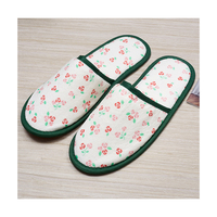 Chaussons d'hôtel et de compagnie aérienne de bonne qualité, nouveau style, doux, écologiques, en liège adhésif à fleurs rouges, dégradables