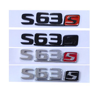 Emblème de coffre arrière de voiture chromé noir ABS C63S/E63S/S63S, lettres autocollantes, logo arrière