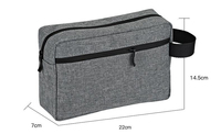 Vente en gros de sac à cosmétiques suspendu de voyage pour hommes avec logo personnalisé en matériau Oxford avec fermeture à glissière bleu pour trousse de toilette pochette