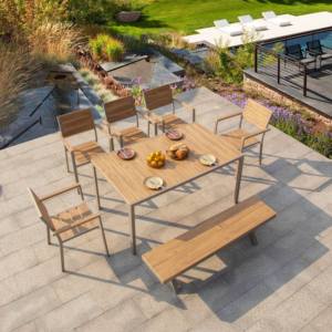 Ensemble de <span class=keywords><strong>table</strong></span> et chaises de jardin en aluminium moderne, meubles populaires pour patio, hôtel, villa, <span class=keywords><strong>table</strong></span> et chaises d'extérieur - Product Image 5