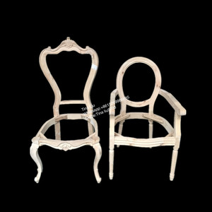 <strong>Unfinished</strong> Antique Hand Carved Wood <strong>Dining</strong> <strong>Chair</strong>