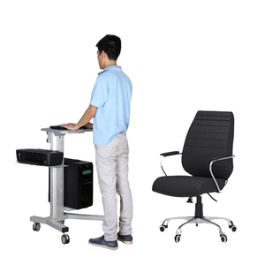 <span class=keywords><strong>Chariot</strong></span> mobile pour écran d'ordinateur de table ronde pour médecin, support en acier pour écrans de 10 à 24,1 pouces, livraison directe - Product Image 1