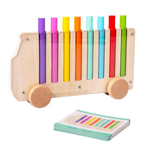 Jeu de Bâton de Bus en Bois Jouet d'Apprentissage Éducatif de Couleur Assortie pour les Jeux de Bébé de 0 à 3 Ans, Incontournable - Product Image 5