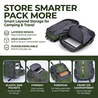 Sac à dos tactique souple de randonnée 40L à compression sous vide avec pompe à air intégrée, extensible, étanche, antivol, pour ordinateur portable de voyage