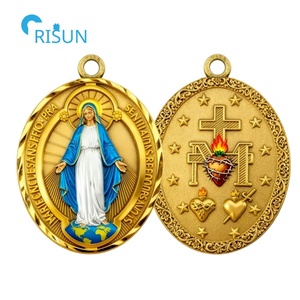 LLavero de collar milagroso de la Virgen María religiosa católica, <span class=keywords><strong>medalla</strong></span> de medallón, <span class=keywords><strong>Medalla</strong></span> Milagrosa personalizada - Product Image 2