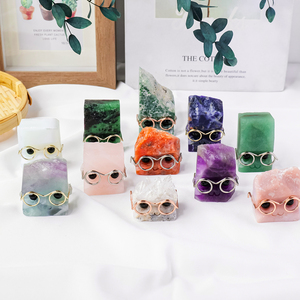 Wholesale Natural Crystal <strong>Hedgehog</strong> with Glasses Colorful Carvings Crystal <strong>Hedgehog</strong> Crystal Crafts Healing Love <strong>Gifts</strong> - Product Image 1