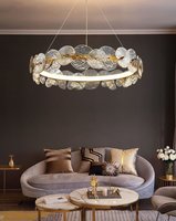 Lustre en verre doré en aluminium postmoderne à LED, luminaire suspendu, lampe pour salle à manger, lampe suspendue pour la maison