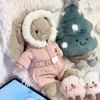Peluche Jelly Cat Snow Sult Bunny UK, édition limitée Noël, super douce, rembourrée en coton PP, pingouin skieur, mignonne et confortable