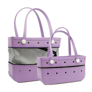 Wholesale summer best-selling foldable eva beach tote bag medium-sized portable waterproof large-capacity eva zipper tote bag - Product Image 4