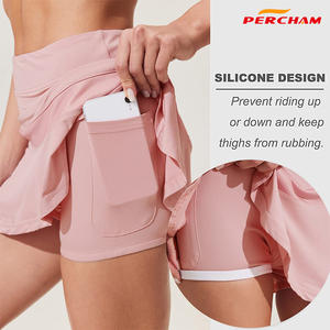 カスタムロゴレディースレディースハイウエストアスレチックゴルフスカートスカートスポーツウェアプレミアムレイヤーパターンテニススカート - Product Image 3