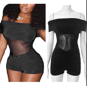 Viviblook J25RP190 Women's Active Romper Halter Backless Side Slit <b>Chain</b> Decoration One Piece Romper for Women Bodycon - Product Image 1