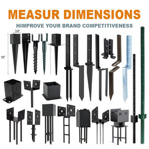 Tige de <span class=keywords><strong>support</strong></span> d'ancrage de poteau de 36x4x4 pouces pour rampe de pont de boîte <span class=keywords><strong>aux</strong></span> <span class=keywords><strong>lettres</strong></span> Base de <span class=keywords><strong>support</strong></span> de poteau en métal noir <span class=keywords><strong>Support</strong></span> de poteau de clôture réglable - Product Image 3