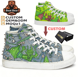 <span class=keywords><strong>Scarpe</strong></span> in tela alte personalizzate verde a quadri con borchie e rivetti, stile punk rock, casual, sportive - Produttori di <span class=keywords><strong>scarpe</strong></span> personalizzate - Product Image 1