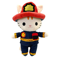 Nouveau produit transfrontalier original, peluche chat feu, jouet en peluche chat, adorable peluche chat animal en stock
