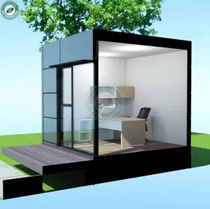 Customized 3x3m Tiny Mobile Office Workspace for Sale Soundproof Container Cube Small Home Office in Canada