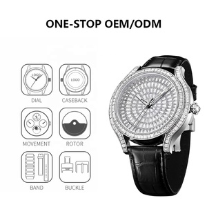 Montre mécanique automatique de luxe pour homme, style hip-hop, avec mouvement MIYOTA 8215, boîtier en acier inoxydable, design entièrement serti de diamants - Product Image 4