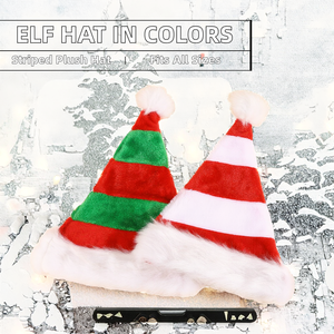 High Quality <b>Christmas</b> <b>Elf</b> Hat Red Green White-Plush Striped Splicing Decorative Gift New Trending <b>Christmas</b> <b>Decoration</b> Supplies - Product Image 4
