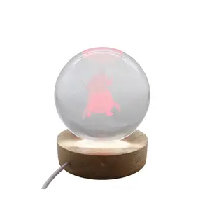 定制k9水晶球带3D激光雕刻标志内部不错公司纪念品礼品水晶玻璃球