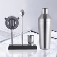 Kit de barman OUYADA en acier inoxydable avec support en acrylique, ensemble de doseurs poli miroir, outils à cocktails pour bar et hôtel, logo personnalisé