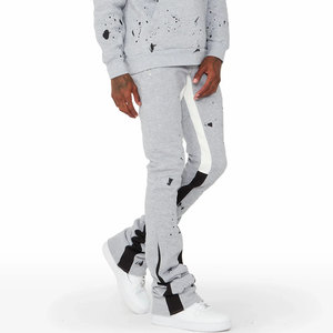 <span class=keywords><strong>Pantaloni</strong></span> Jogger da Uomo Grigio <span class=keywords><strong>con</strong></span> Schizzi di Vernice, Skinny, <span class=keywords><strong>con</strong></span> Pannello Laterale a Contrasto, <span class=keywords><strong>Pantaloni</strong></span> Streetwear, Logo Personalizzato, <span class=keywords><strong>Pantaloni</strong></span> Sportivi all'Ingrosso - Product Image 4