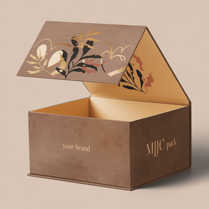 Cajas de Cartón Rígido Magnéticas Personalizadas para Tazas de Té Marrones, Cajas de Regalo de Lujo con Imán Rígido Reciclable - Product Image 1