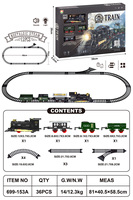 Train à vapeur vintage de Noël à piles AA : 3 wagons, lumières LED rouges, musique de Noël et brouillard
