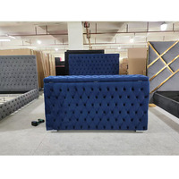 PZCN HOME Cadre de lit moderne de luxe en tissu de velours King Size Derniers modèles de lit en bois 2025 avec rangement et décoration de cuisinière