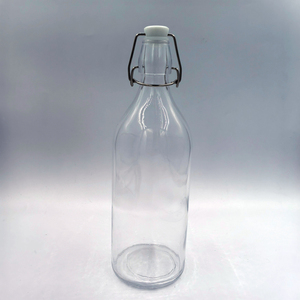 Bouteille en verre transparente ronde de 1000 ml (535 g) avec bouchon à bascule en métal, prix usine, fournisseur direct, <span class=keywords><strong>moins</strong></span> <span class=keywords><strong>cher</strong></span> - Product Image 4