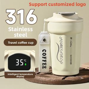 กระติกน้ำสุญญากาศสแตนเลส 316 ทรงแปดเหลี่ยม แก้วกาแฟพกพาสำหรับเดินทาง พร้อมสายคล้องคอ ของขวัญโฆษณา แก้วน้ำ - Product Image 3