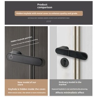 Poignées de porte et de fenêtre en zinc finition satinée, style italien moderne minimaliste, silencieuses, pour chambre à coucher