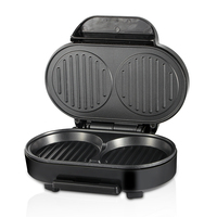 Poêle à frire électrique multifonction RAF 1000W, mini-grill 2 tranches, appareil à hamburger pour le petit-déjeuner