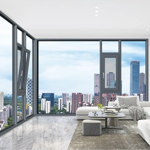 Звукозащищенные алюминиевые окна с двойным закаленным стеклом, ураганный удар, открытые алюминиевые створчатые окна - Product Image 5