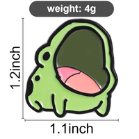 Épinglette amusante grenouille verte à grande bouche, badge animal mignon, épinglette grenouillère Kawaii pour sacs à dos et vestes