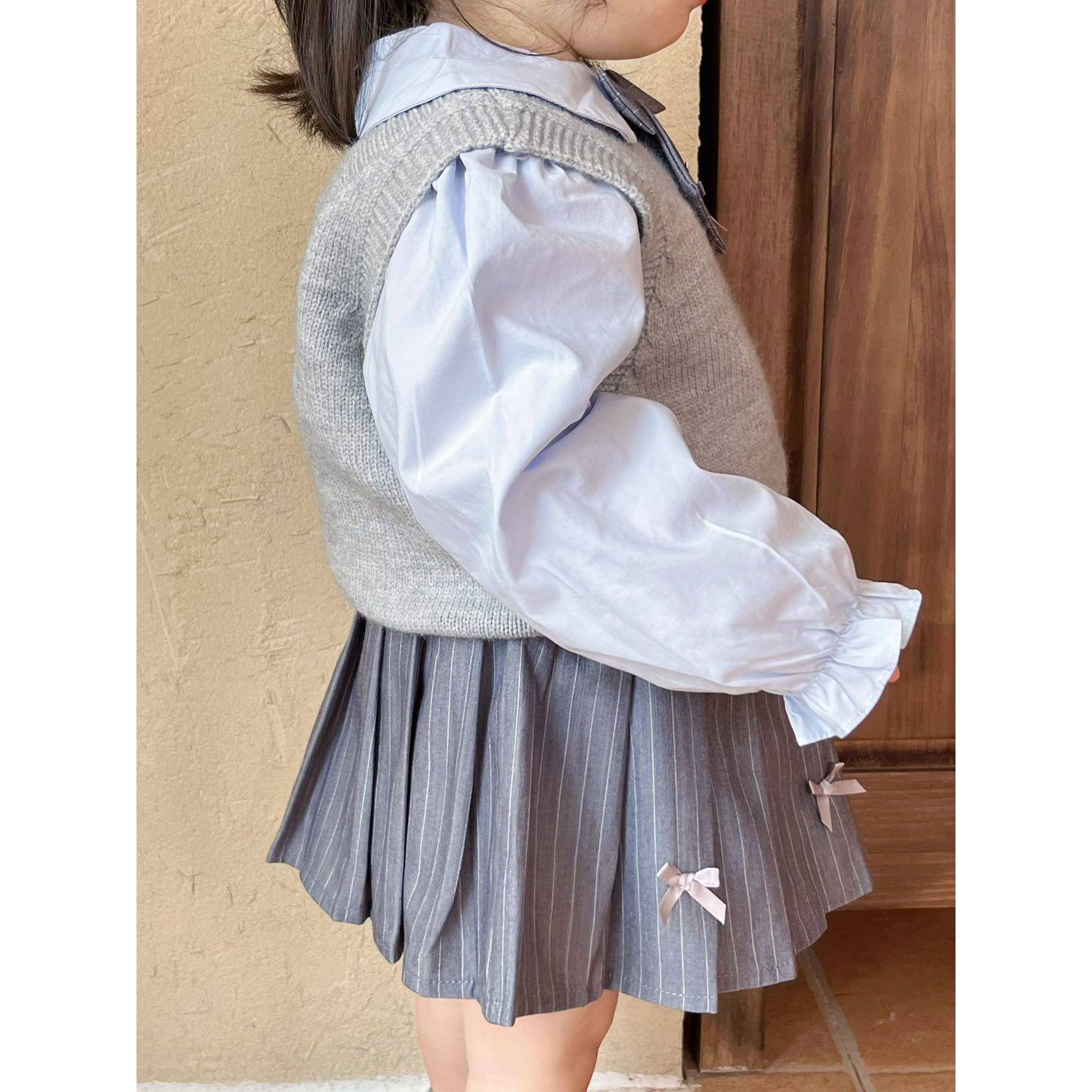 only gray pleated skirt