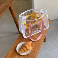 Sac à main de lavage de maman de plage d'été, sac à bandoulière de rangement de voyage en PVC Transparent de grande capacité