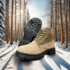 Bottes de neige pour hommes, chaudes, antidérapantes, à bout rond, mi-hautes, pour l'extérieur, couleur marron, sélection de tailles - Product Image 3