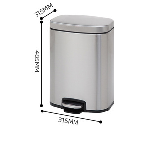 Sang Trọng Khách Sạn Nhà Hàng Trong Nhà Tái Chế Bin 50L Công Suất Lớn Thép Không Gỉ Đạp Bin Kép Ngăn Thân Thiện Với Môi Rác - Product Image 5