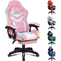 Ecuador popular azul silla gamer RGB música videojuego silla LED Gaming silla de masaje con altavoces Bluetooth