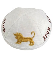 Sombrero judío Kippot venta al por mayor logotipo personalizado Kippah judío boda satén Lino Kippot sarga algodón Yarmulka sombrero Judaica Kipot