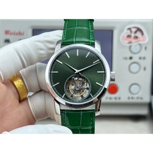 High-quality Sapphire Green Stainless Steel Bezel Skeletonized Tourbillon Waterproof Men's <b>Automatic</b> Mechanical Watch - Product Image 3