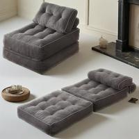 Sofá Cama Moderno de Corduroy Personalizable con Altura Ajustable y Diseño Convertible para Sala de Estar y Dormitorio, 2 Plazas