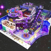 Aire de jeux intérieure Cyberpunk personnalisable avec toboggan en forme de entonnoir, style futuriste, pour tous les âges, parc d'attractions